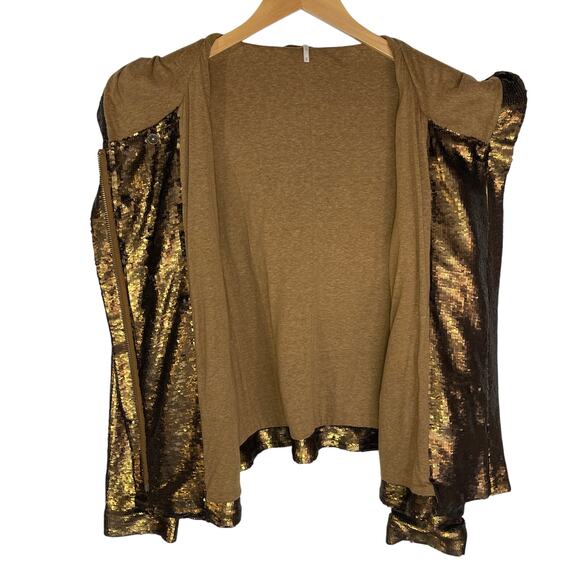FREE PEOPLE Women’s Terra Cooper Sequined Hooded Jacket size medium - Picture 8 of 10